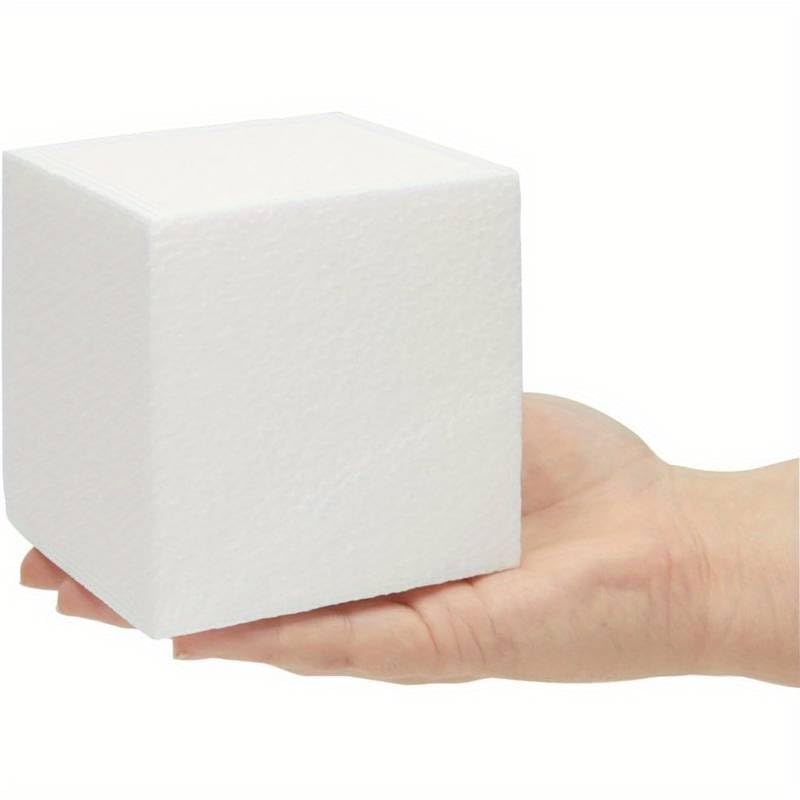 Polystyrene Solid Foam Cubes 100mm (10cm) - Pack of 1 - For Crafts Sculpting Floral Arrangements & Centerpieces Floral Foam Blocks For Artificial Flowers Foam Sheets for Weddings Christmas & Easter