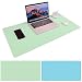 Aisakoc Large Desk Pad, 35.4" x 15.75" Non-Slip PU Leather Desk Mouse Pad Waterproof Desk Pad Protector, Dual-side Use Desk Writing Mat for Office Home (Mint Green&Sky Blue)