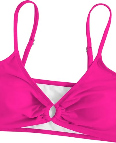 Image of QJQ Girl's 2 Piece Swimsuits Disty Floral Ring Linked Bathing Suit Cute Bikini Sets