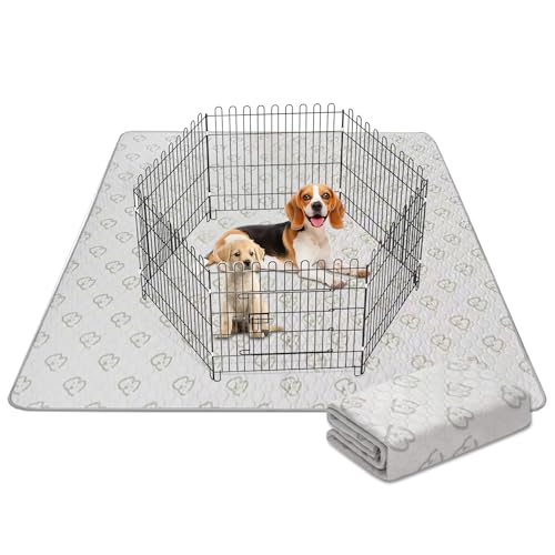 Image of Large Washable Pee Pads for Dogs, 63 inchx63 inch Reusable Puppy Pee Pads, Foldable Dog Crate Pads Prevent Leakage Non-Slip, Reusable Potty Pads for Dogs, Pet Training Pads for Floor Protector