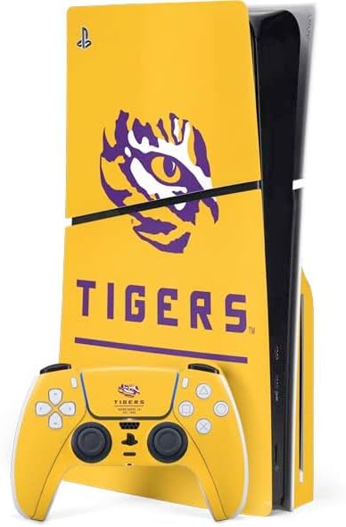 Skinit Decal Gaming Skin Compatible with PS5 Slim Disk Bundle - Officially Licensed LSU Tigers Mascot Design