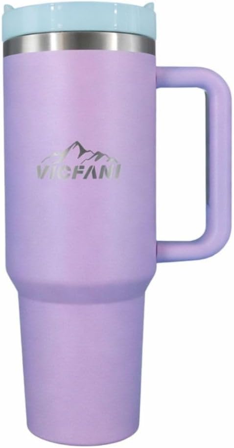 40 oz Tumbler with Handle, Lid and Straw – Stainless Steel Double Wall Vacuum Insulated Cup, BPA Free, Leak Proof Travel Mug, Keeps Drinks Cold 24H & Hot 12H