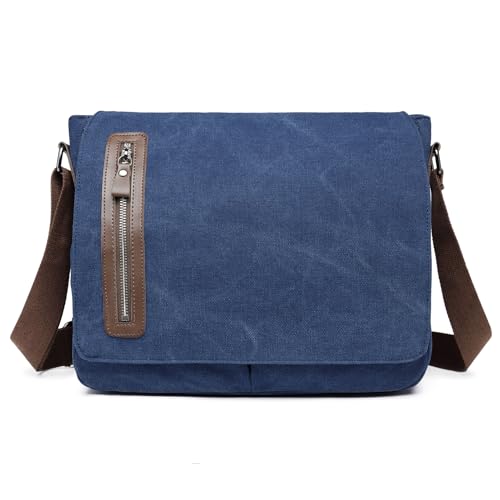 Bandolera de lona vintage para laptop de 14 pulgadas un bolso unisex informal