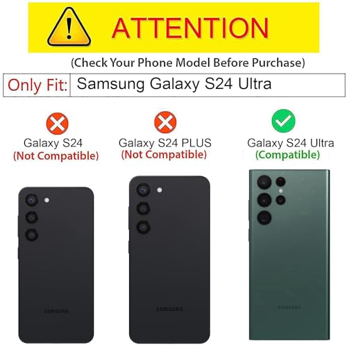 Image of Kapa Noble Slim Magnetic Leather Flip Case Cover for Samsung Galaxy S24 Ultra | Card Holder Stand Leather Flip Wallet Case (Black)