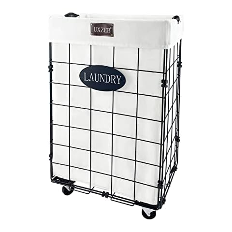 Cesta de lavandería con ruedas de metal Cover