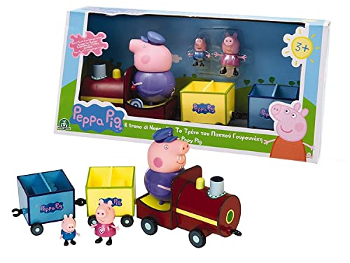 Peppa Pig, Train de Papy Pig avec 3 Personnages, Locomotive avec 2 wagons, et 3 Figurines, Jouet pour Enfants dès 3 Ans, 4892