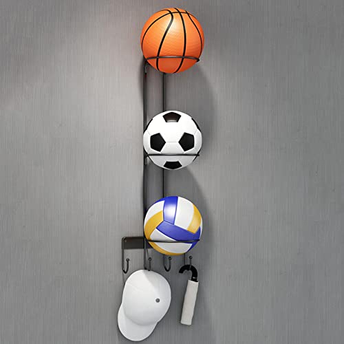 Support mural pour ballons de basket pour organiser le garage familial