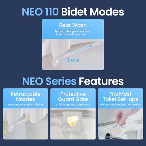 LUXE Bidet NEO 110 - Single Nozzle, Non-Electric Bidet Attachment for Toilet Seat, Adjustable Water Pressure, Rear Wash (White) by LUXE Bidet - Used condition - Image 3