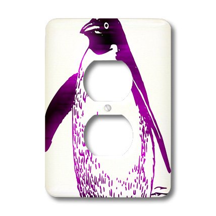Pingouin violet plaque de finition 3dRose pour remplacer interrupteur terne - 4