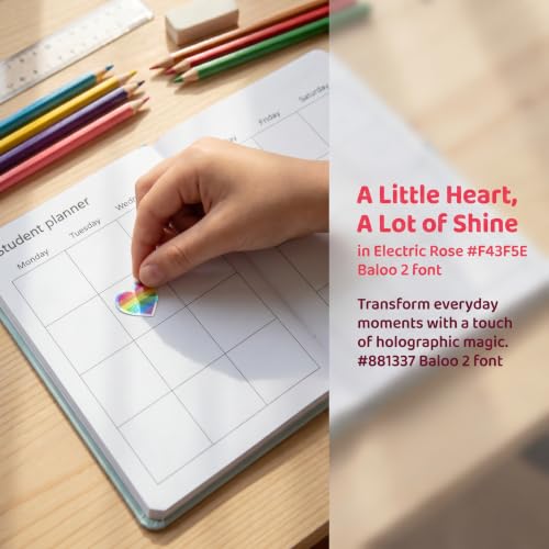 1800 Pcs 0.5 Inch Holographic Heart Stickers, Rainbow Glitter Tiny Heart Stickers for Kids, Valentines Day Love Decorations, Reward Charts, Scrapbooking, Student Planner, Classroom Crafts - Image 9