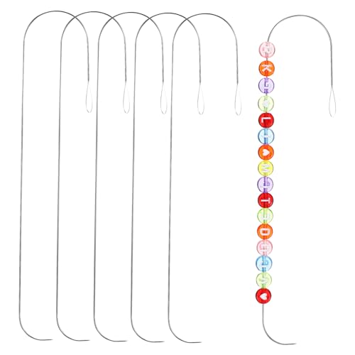 TEHAUX 6pcs Beading Needles Set Curved Beading Needles for Jewelry Making Bead Threader DIY Beads Chain Tool Jewelry Making Beads and Bead Spinner