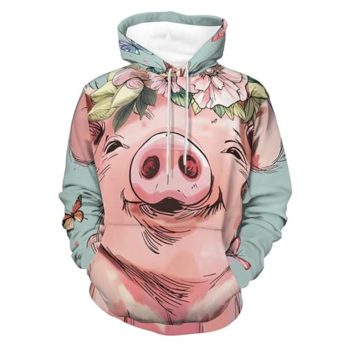 Hoodie fleur papillon cochon sweat à capuche pour vos sorties décontractées en ville