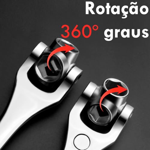 Chave de Soquete 48 em 1 Universal Rotação 360º Graus Tiger Wrench Chave de Boca Ferramenta Ajustáve