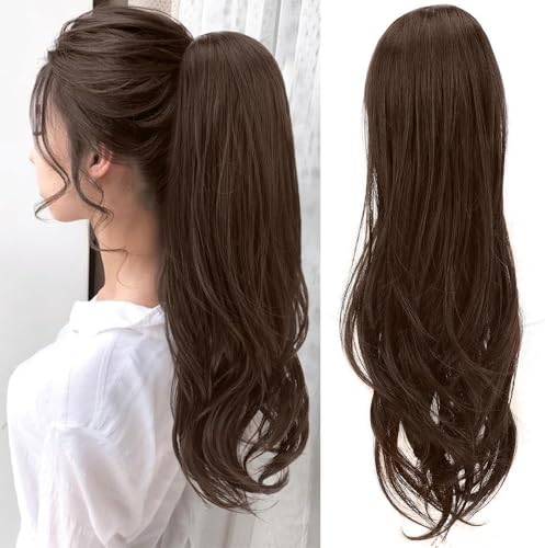 RPAEOY Coda di Cavallo Ondulata con Cordoncino Regolabile Posticcio Capelli Lunghi Ricci Naturale Estensione Capelli