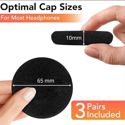 Crysendo Headphone Cushion Compatible with Logitech H111 / H340 / H600 (65mm / 6.5cm) | 10MM Thick Replacement Foam Sponge Ear Pads | High Density Foam Ear Muffs for Enhanced Comfort | Pack of 6pc