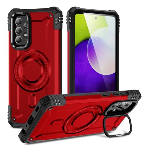 Coque Samsung A52s 5G antichoc rouge avec anneau MagSafe intégré