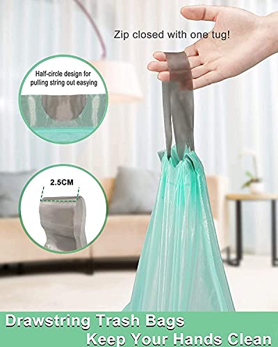 2 Gallon Trash Bags, Ayotee Biodegradable Strong Drawstring 2.6 Gallon Compostable Garbage Bags (125 Counts), Compostable Small Trash Bags,Small Garbage Bags For Bathroom Can，Bedroom, Kitchen #TOP2