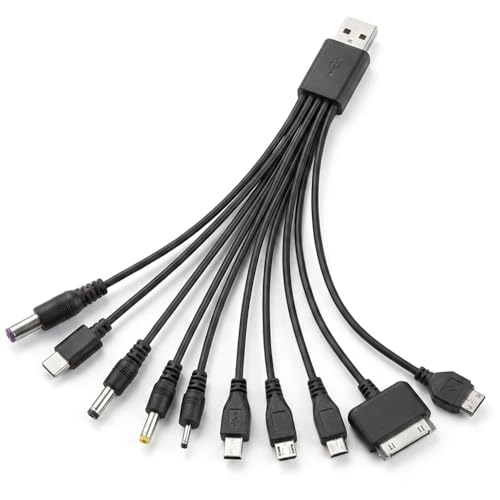 Image of 10-in-1 Universal USB Charger Cable with 10 Adapters, chargers for multiple devices, compatible with Samsung Huawei Nokia