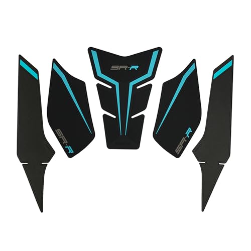NIGHT CAT Motorcycle Tank Pad,Motorcycle Fuel Tank Protector,Gas Tank Decals Compatible With CFMOTO 675SR CF MOTO SR675 675 SR(Black blue 5pcs)