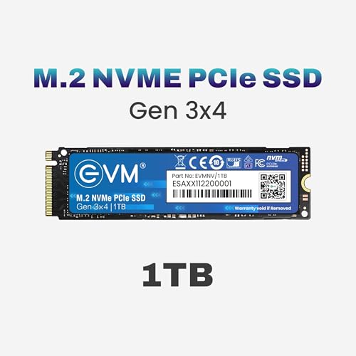Image of EVM 1TB NVMe Gen 3x4 Internal SSD (2280) - Upto 3500MB /s Read & 2800MB /s Write | PCIe 3.0 M.2 Solid State Drive for Gaming, Laptops & Desktops | Shock Resistant & 5-Year Warranty (EVMNV /1TB)