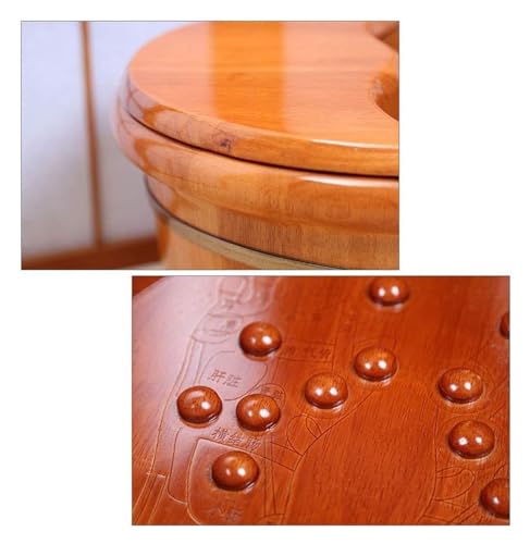 Tina para pies de madera maciza con masajedor y tapa miniatura 4