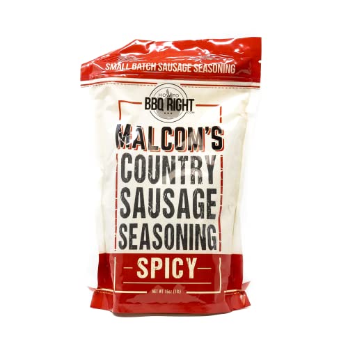 Malcom's Country Sausage Seasoning Spicy, Use with Pork, Beef, Lamb, Wild Game, Venison, and Other Meats, Make Championship Sausage in Your Own Home