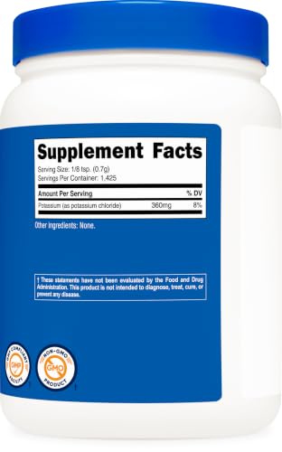Image of Nutricost Potassium Chloride Powder 1kg - Gluten Free, Non-GMO (Pack of 2)