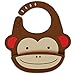 Skip Hop Zoo Fold & Go Silicone Bib, Brown Monkey