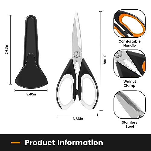 Vaasee 2 Pack Sharp Kitchen Scissors Set with Magnetic Holder - image 2