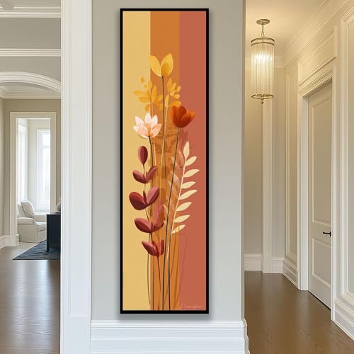 Toile imprimée d'art floral minimaliste pour habiller un grand mur vide