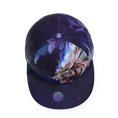 Image of Quanhaigou Snapback Hat for Men Women,Hip Hop Style Colorful Flat Bill Hats Teens Adjustable Baseball Cap