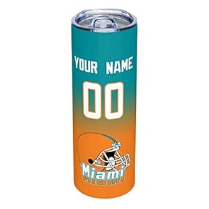 Custom Football Tumbler Cup Personalized 20oz Stainless Steel Insulation Travel Mug Fans Gift Add Your Name and Number