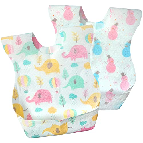 Seazoon Disposable Bibs For Toddlers, 20 Pcs Disposable Bibs Baby Travel Essential For Soft, Leakproof Liner, Convenient, Infant Disposable Baby Bibs For Feeding Jj15-20 Pcs #TOP7