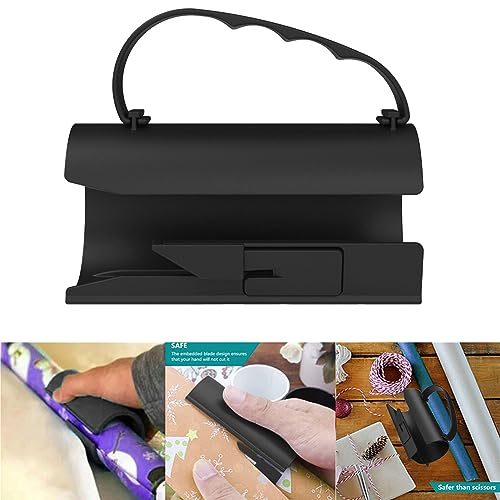 1 Pack Wrapping Paper Cutter - Wrapping Paper Roll Cutter Sliding Cutter with Handle Push - Wrapping Paper Roll Cutting Tools - Easy Slide Wrapping Paper Cutter Trimmer - Halloween Christmas Gifts - Image 4