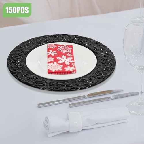 150 platos de carga redondos negros 13 pulgadas miniatura 6