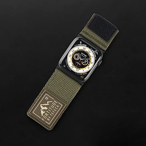 Tefeca Fortitude Series Adjustable Band For Apple Watch/Apple Watch Ultra(Ultra Wide Army Green Canvas, 49Mm/45Mm/44Mm/42Mm) #TOP7