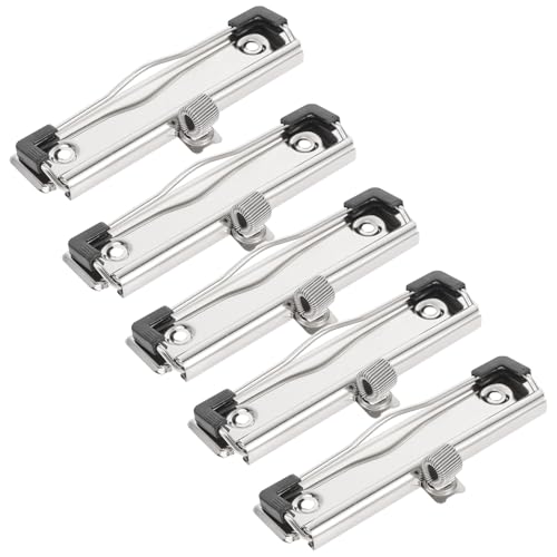 Lot de 5 clips presse-papiers métalliques durables avec porte-stylo intégré pour bureaux