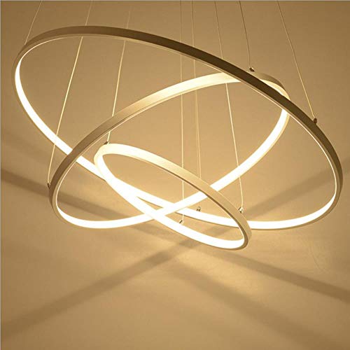 Preisvergleich Produktbild loonju Kunst-Dekor-Kreis Fernbedienung Kronleuchter Küche Schlafzimmer Wohnzimmer Lounge Suspension vertigo weiße Farbe Ring Pendelleuchte, warmes Weiß, 1 Ring 40cm
