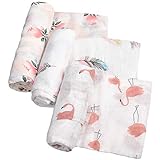 Manta de bebé unisex de muselina de bambú - Paquete de 3 envolturas de...