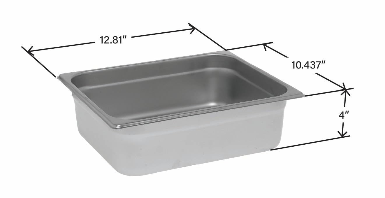 HUBERT 1/2 Size Steam Table Pan 22 Gauge Stainless Steel - 4"D