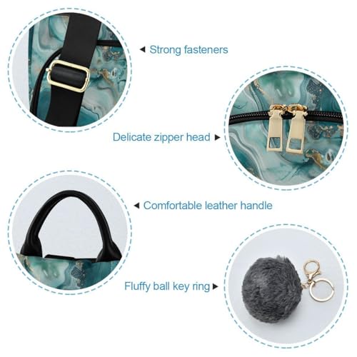 Image of ALAZA Teal Blue Marble Trips Hiking Camping Rucksack Pack for Women