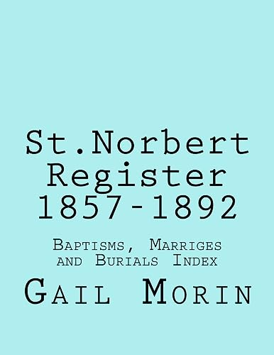 St.Norbert, Manitoba Register 1857-1892: Baptisms, marriages and Burials Index (Church Registers)