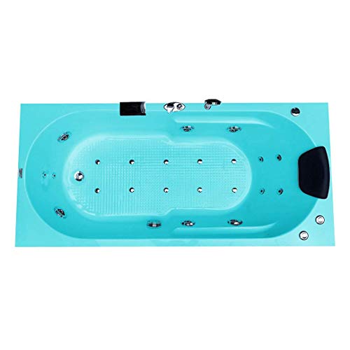 Image of MADONNA Divine 5.5 Feet Acrylic Bathtub with Whirlpool Massage, Bubble Bath, Back Massager and Filler System (Cyan Blue)