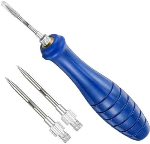 Feekoon 1 Pack Fish Venting Tool, Venting Kit for Deep Sea Fishes with Stainless Steel Needle, Fishing Tackle for Saltwater Fishing Fish Release and Return (Patent Pending) (Blue Handle)