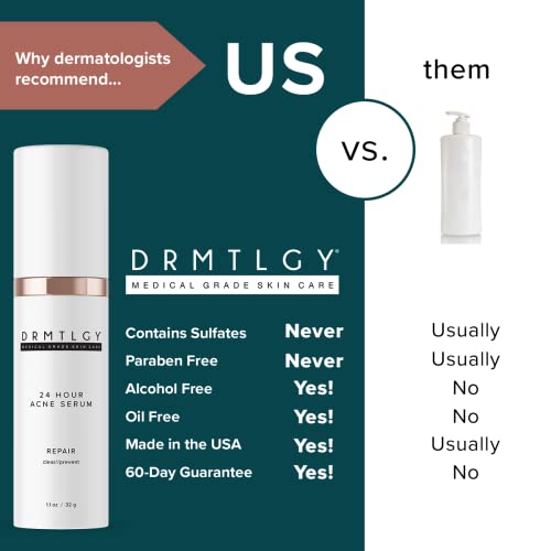Drmtlgy Acne Spot Treatment And Cystic Acne Treatment. Acne Serum With Micronized Benzoyl Peroxide 5% And Glycolic Acid #TOP1