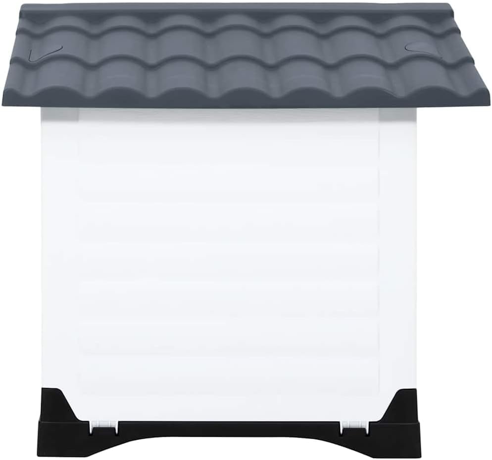 vidaXL Dog House Grey 35.6x26.8x26.0 Polypropylene