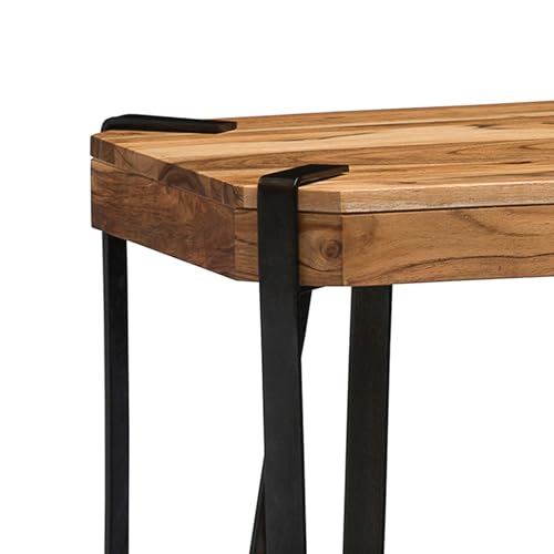 Ryegate 3-Tier End Table with Storage – Live Edge Solid Acacia Wood Side Table with Industrial Metal Frame and 2 Open Lower Shelves for Living Room, Bedroom, Entryway by Alaterre Furniture by Alaterre Furniture - Image 8