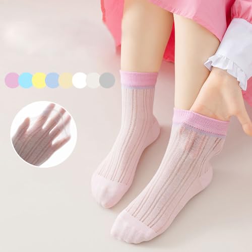 5 Pairs Toddler Boys Girls Socks Summer Breathable Mesh Kids Cotton Socks3