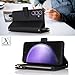iCoverCase for Samsung Galaxy S23 FE Wallet Case with Card Holder, Kickstand Feature PU Leather Case with Adjustable Crossbody Lanyard Magnetic Clasp Zipper Pocket Flip Cover (Black)