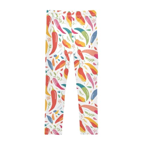 KLL Hot Chili Peppers Seamless Pattern Little Girls Legging Fashion High Waisted Lounge Pants Sports2